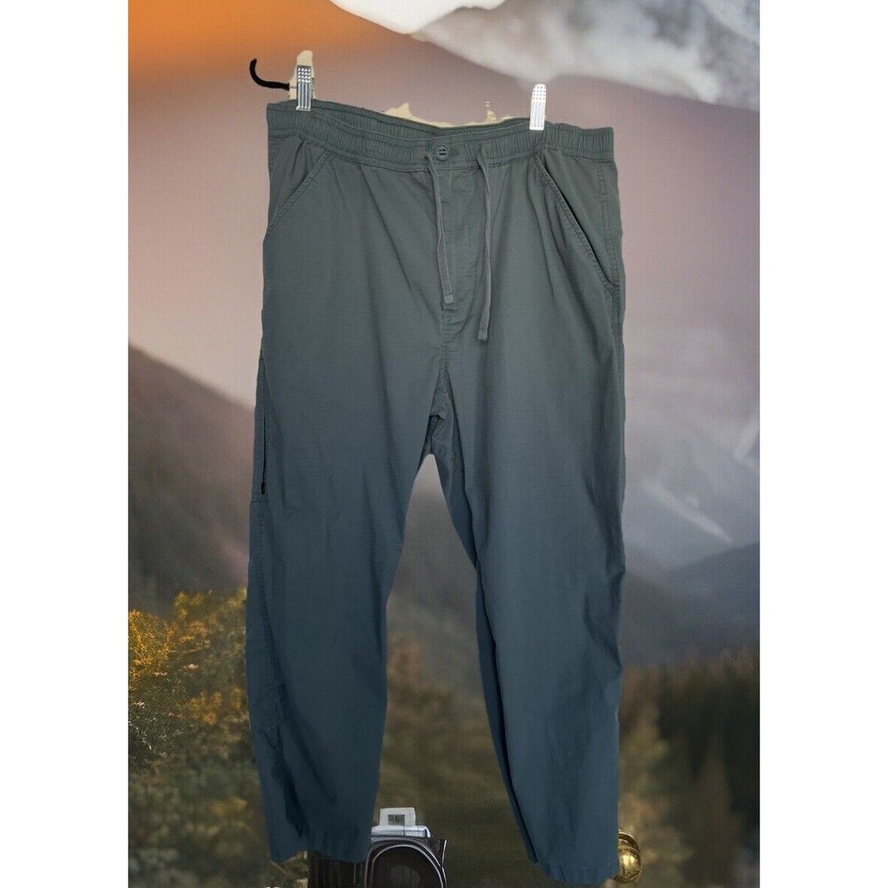 prAna Women's pants size XL pull on cropped Grey Blue color elastic waist